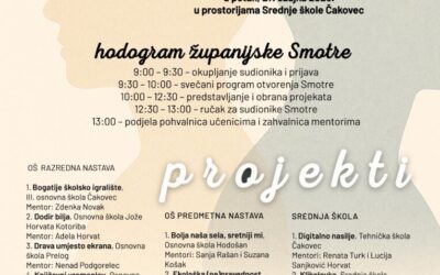 14. županijska smotra projekata iz Građanskog odgoja i obrazovanja i drugih međupredmetnih tema za osnovne i srednje škole Međimurske županije – Projekt građanin 2026. – POZIVNICA